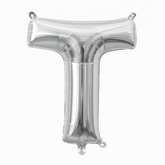 Silver Foil Letter "T" Balloon - Air Filled